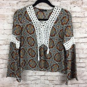 Romeo & Juliet Couture Boho Festival Tie Top